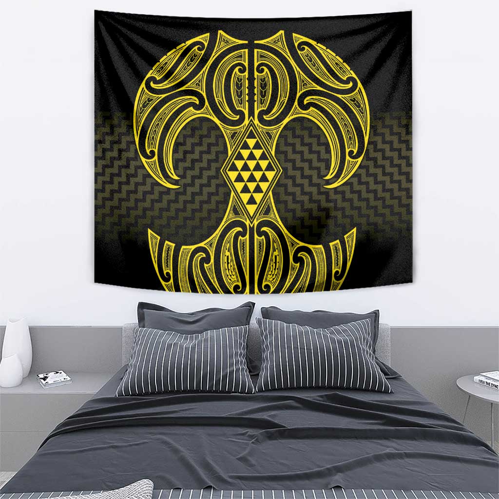 Mahi-dawg Maori Ta Moko Poutama Art Tapestry