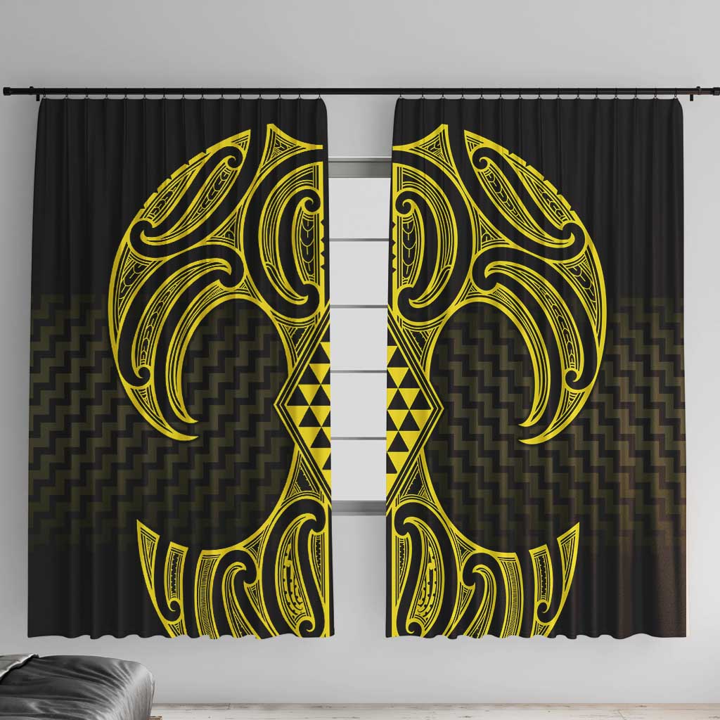 Mahi-dawg Maori Ta Moko Poutama Art Window Curtain