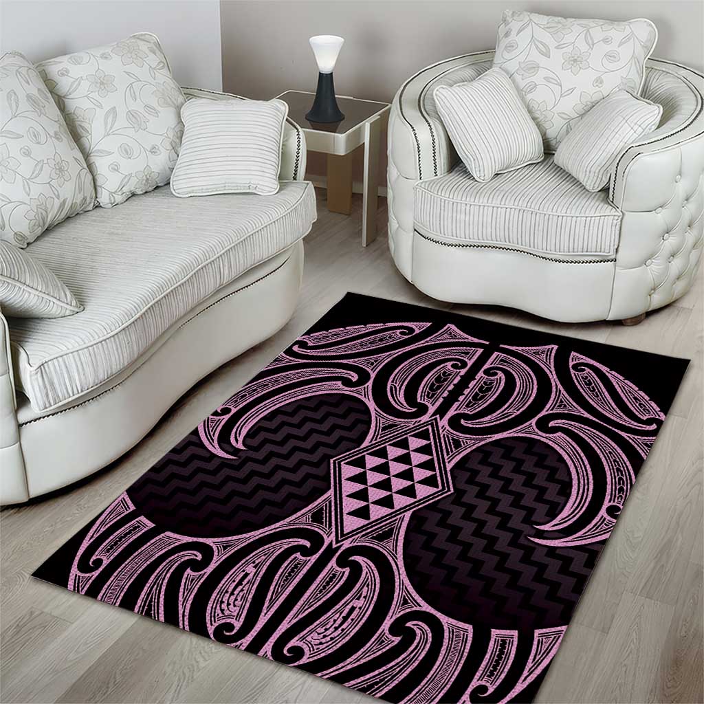 Mawhero Maori Ta Moko Poutama Art Area Rug
