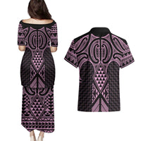 Mawhero Maori Ta Moko Poutama Art Couples Matching Puletasi and Hawaiian Shirt