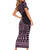 Mawhero Maori Ta Moko Poutama Art Family Matching Short Sleeve Bodycon Dress and Hawaiian Shirt