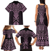 Mawhero Maori Ta Moko Poutama Art Family Matching Tank Maxi Dress and Hawaiian Shirt