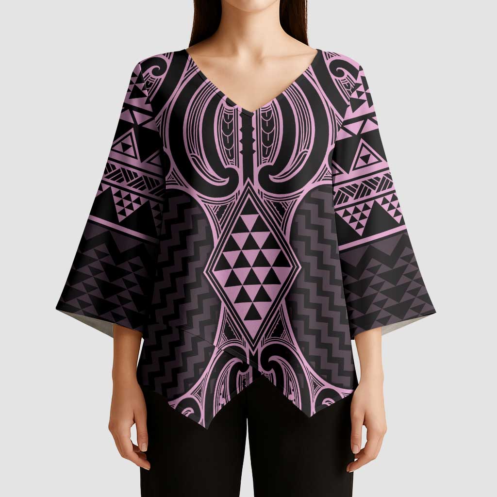 Mawhero Maori Ta Moko Poutama Art Kimono Sleeve Blouse - Polynesian Pride