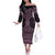 Mawhero Maori Ta Moko Poutama Art Off The Shoulder Long Sleeve Dress