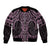 Mawhero Maori Ta Moko Poutama Art Sleeve Zip Bomber Jacket