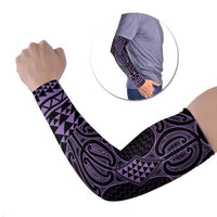 Waiporoporo Maori Ta Moko Poutama Art Arm Sleeves - Polynesian Pride