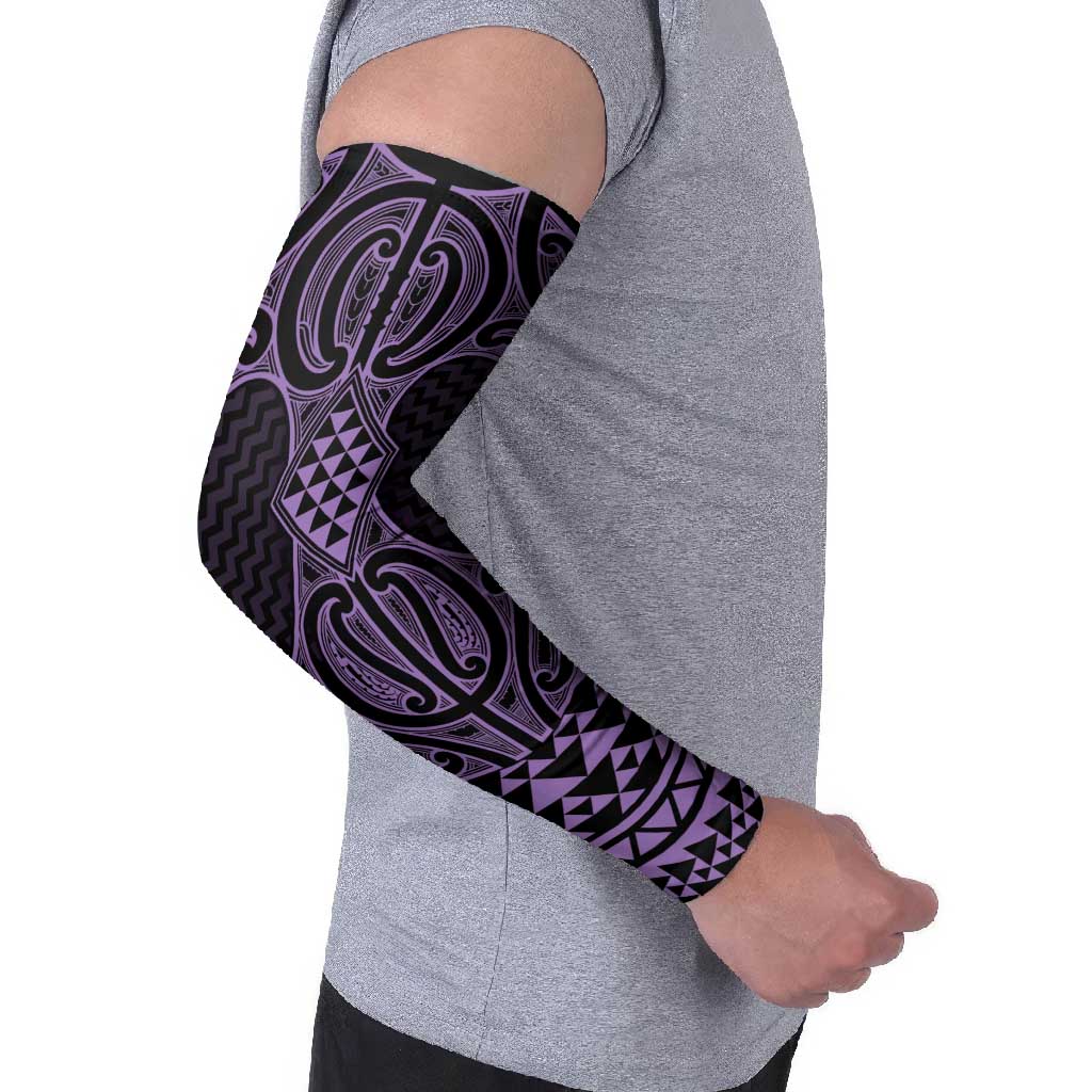 Waiporoporo Maori Ta Moko Poutama Art Arm Sleeves - Polynesian Pride