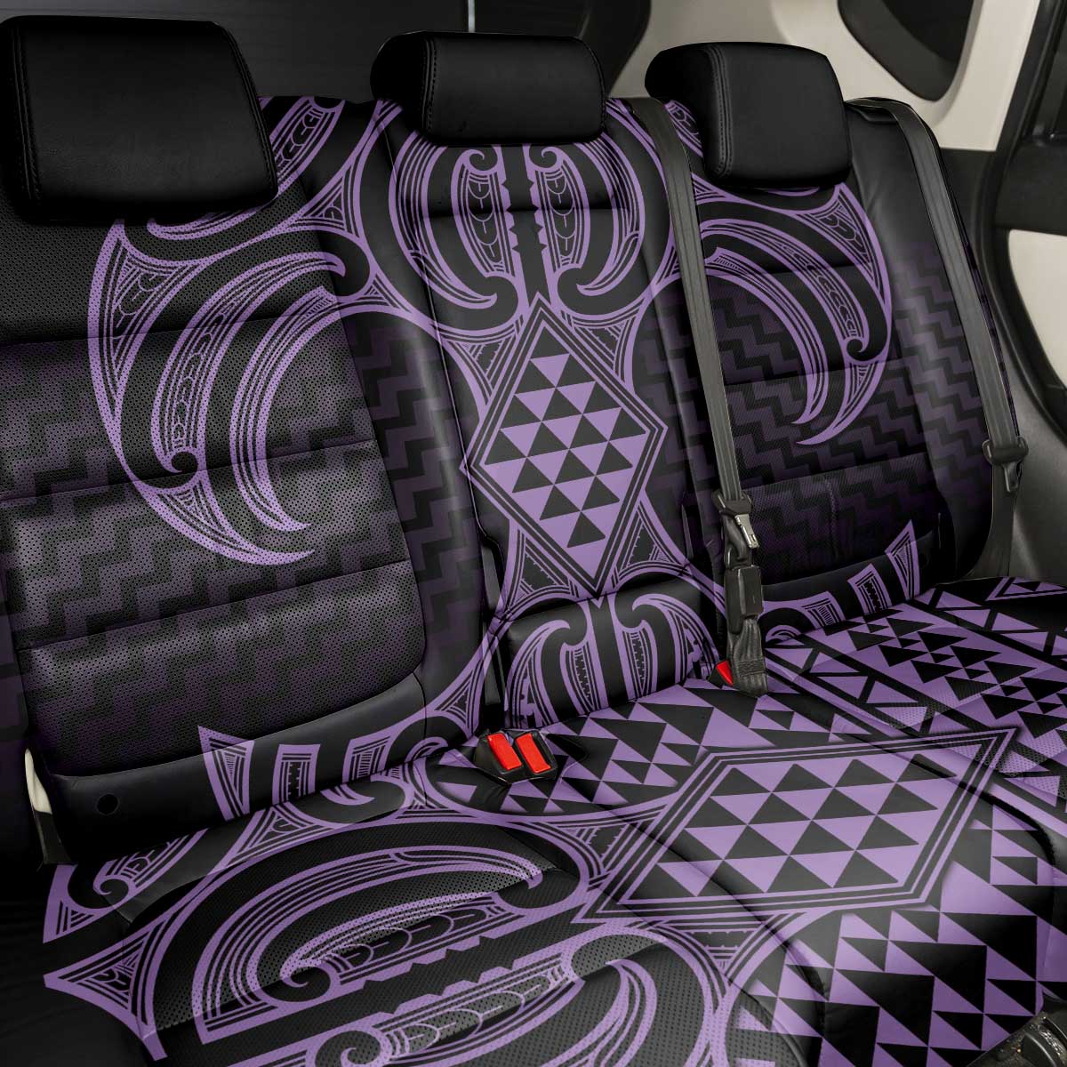 Waiporoporo Maori Ta Moko Poutama Art Back Car Seat Cover