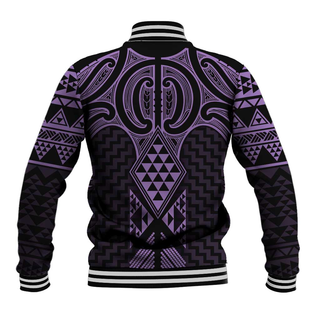 Waiporoporo Maori Ta Moko Poutama Art Baseball Jacket