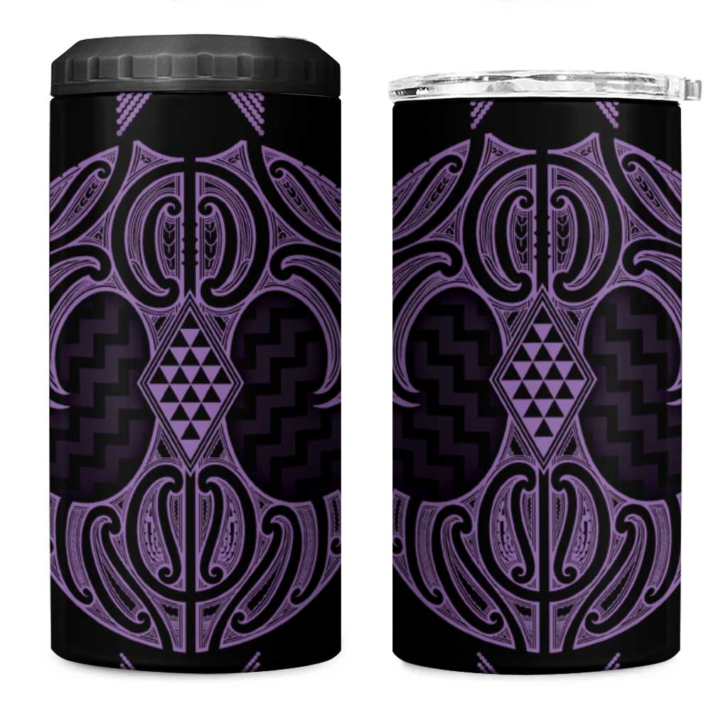 Waiporoporo Maori Ta Moko Poutama Art 4 in 1 Can Cooler Tumbler