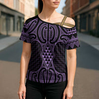 Waiporoporo Maori Ta Moko Poutama Art Cross Shoulder Shirt - Polynesian Pride