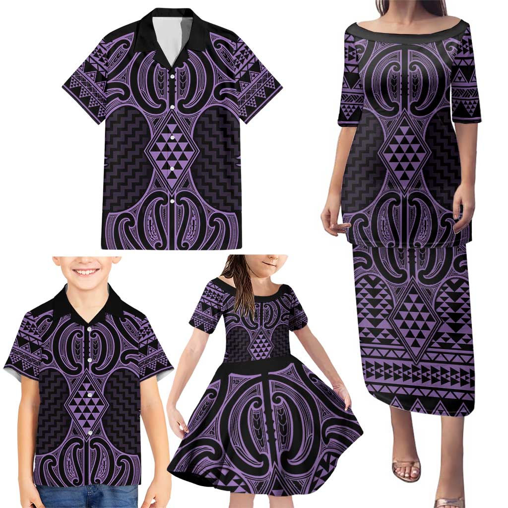 Waiporoporo Maori Ta Moko Poutama Art Family Matching Puletasi and Hawaiian Shirt LT9 - Polynesian Pride