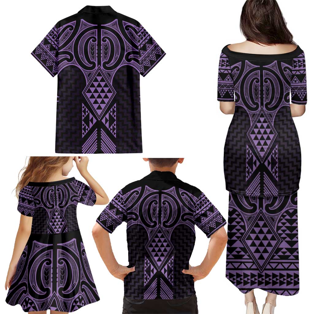 Waiporoporo Maori Ta Moko Poutama Art Family Matching Puletasi and Hawaiian Shirt LT9 - Polynesian Pride