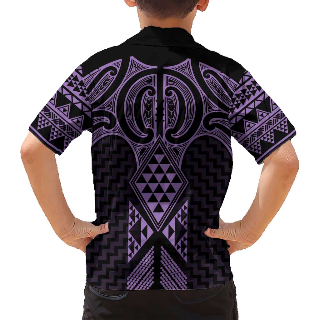 Waiporoporo Maori Ta Moko Poutama Art Family Matching Short Sleeve Bodycon Dress and Hawaiian Shirt LT9 - Polynesian Pride
