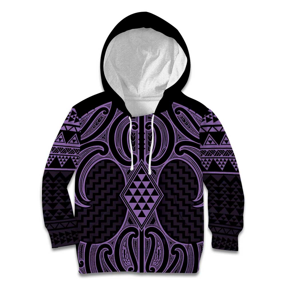 Waiporoporo Maori Ta Moko Poutama Art Kid Hoodie