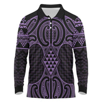 Waiporoporo Maori Ta Moko Poutama Art Long Sleeve Polo Shirt
