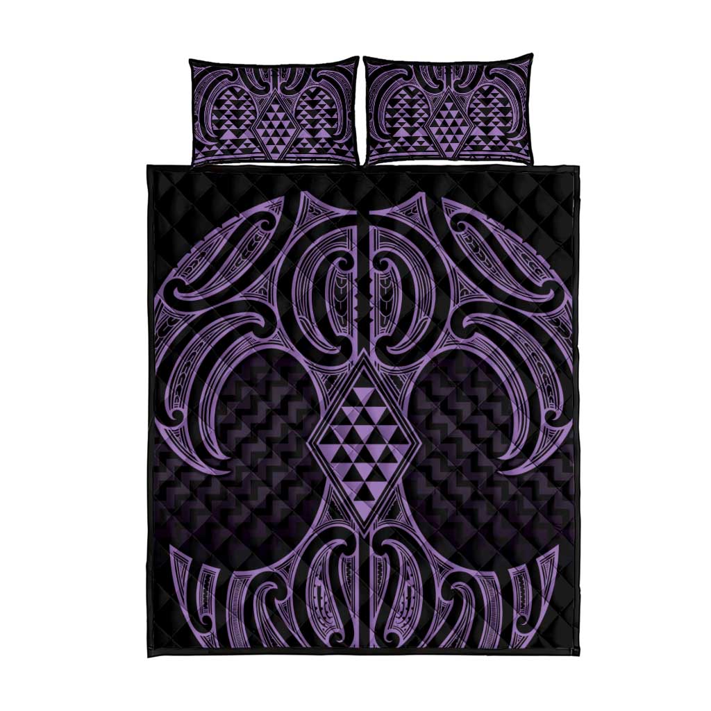 Waiporoporo Maori Ta Moko Poutama Art Quilt Bed Set