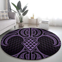 Waiporoporo Maori Ta Moko Poutama Art Round Carpet