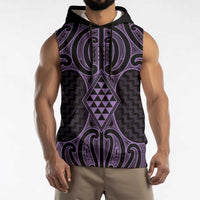 Waiporoporo Maori Ta Moko Poutama Art Sleeveless Hoodie - Polynesian Pride