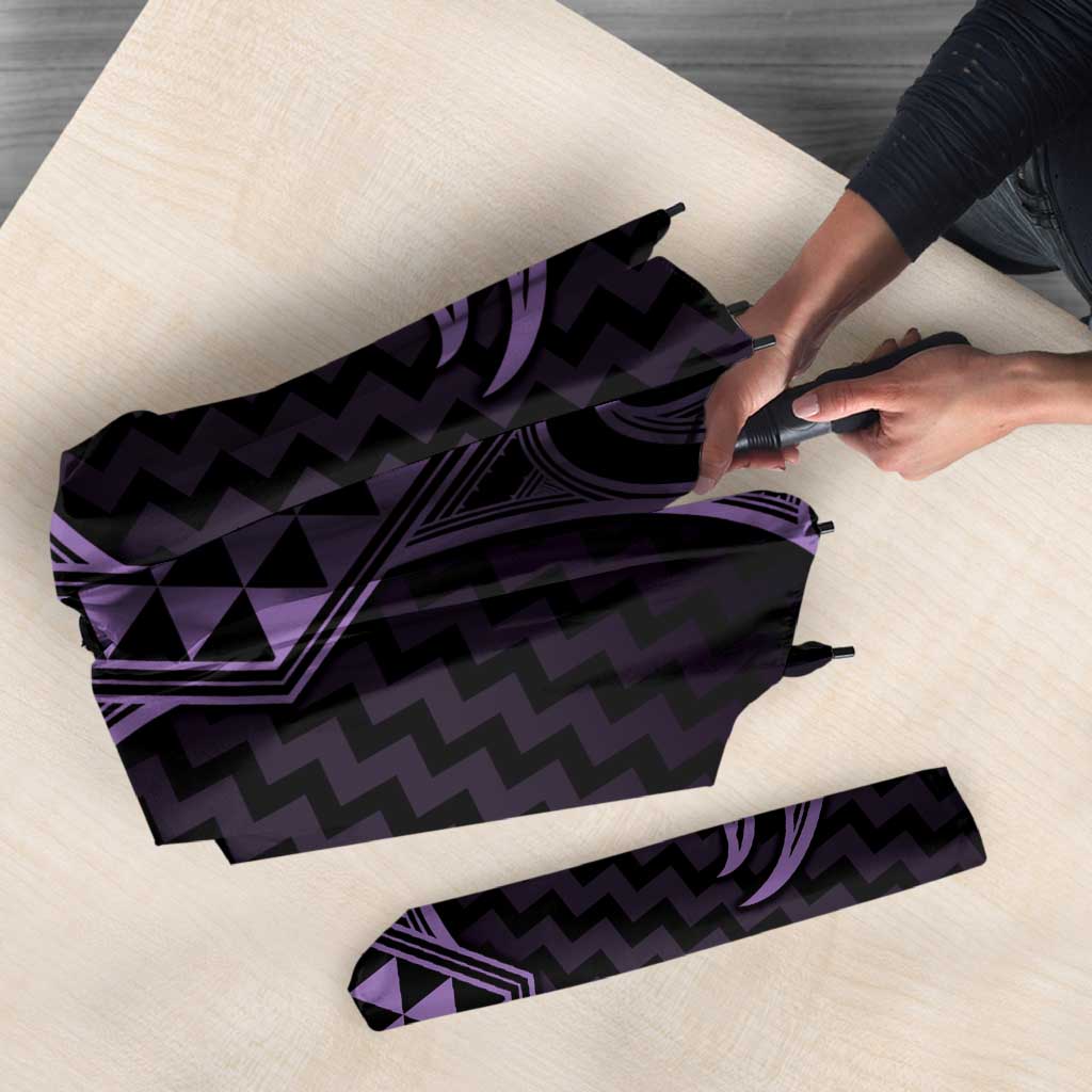 Waiporoporo Maori Ta Moko Poutama Art Umbrella - Polynesian Pride