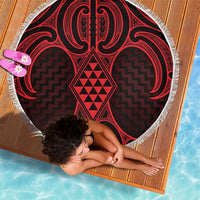 Whero Maori Ta Moko Poutama Art Beach Blanket