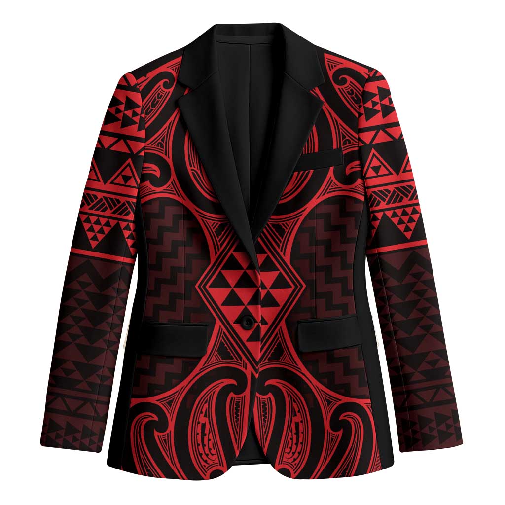 Whero Maori Ta Moko Poutama Art Blazer - Polynesian Pride