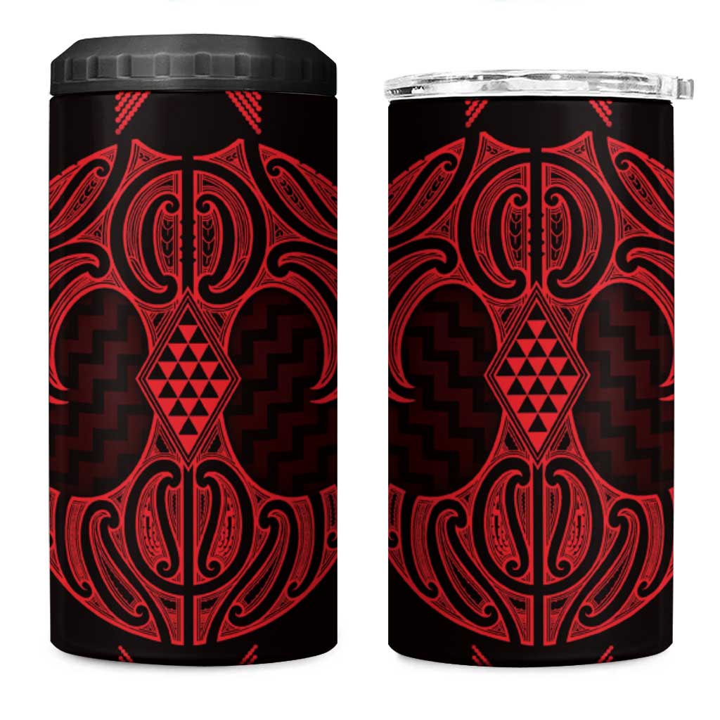 Whero Maori Ta Moko Poutama Art 4 in 1 Can Cooler Tumbler