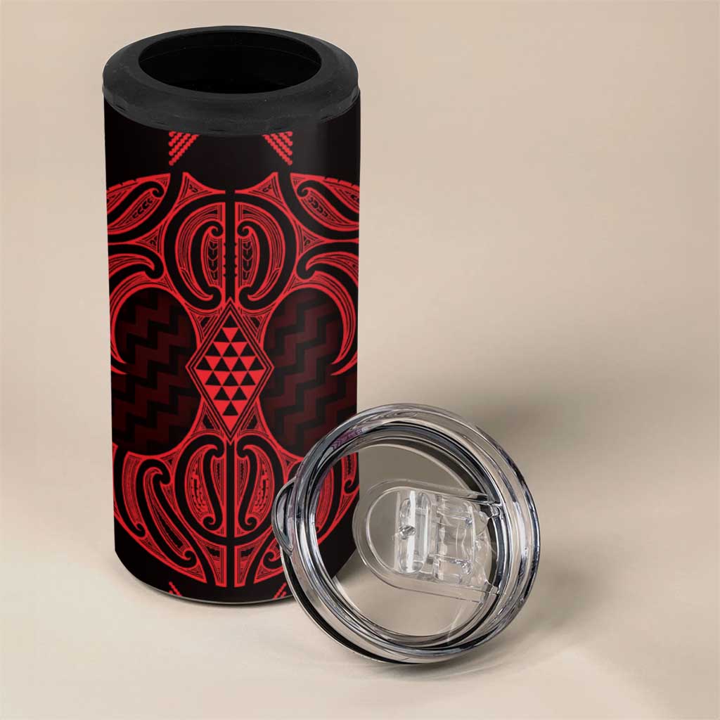 Whero Maori Ta Moko Poutama Art 4 in 1 Can Cooler Tumbler