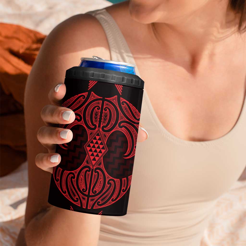 Whero Maori Ta Moko Poutama Art 4 in 1 Can Cooler Tumbler