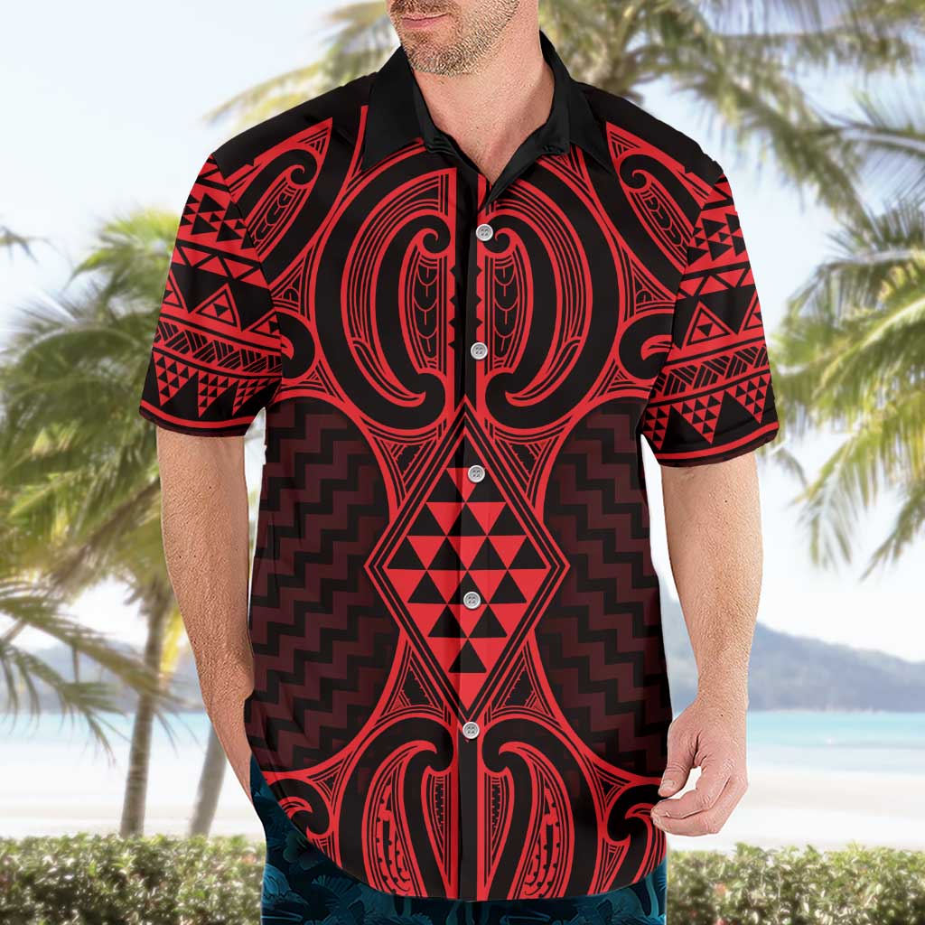 Whero Maori Ta Moko Poutama Art Hawaiian Shirt
