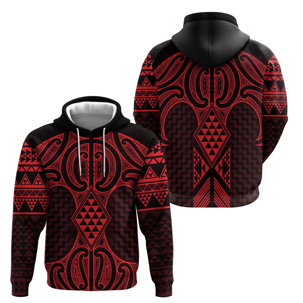Whero Maori Ta Moko Poutama Art Hoodie