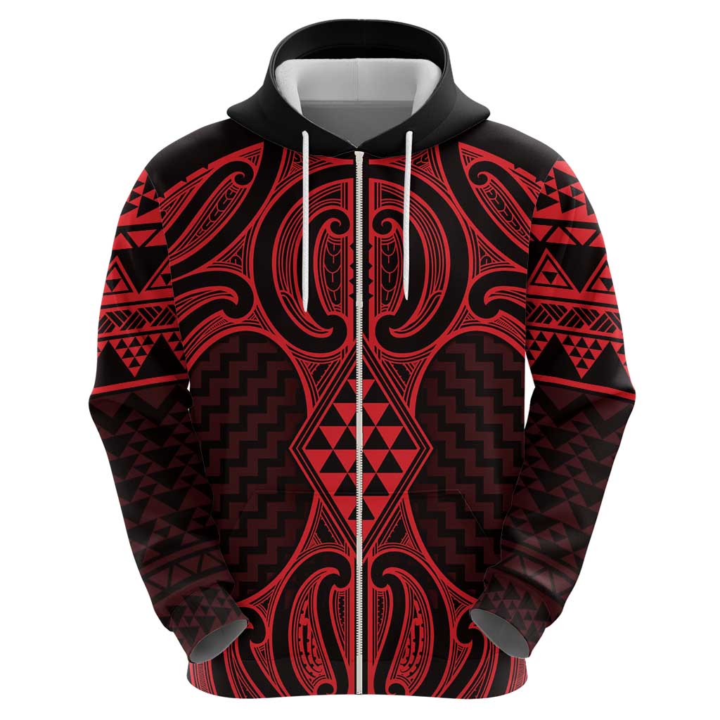 Whero Maori Ta Moko Poutama Art Hoodie