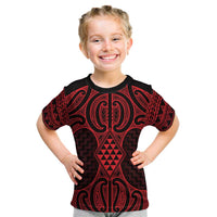 Whero Maori Ta Moko Poutama Art Kid T Shirt