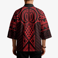 Whero Maori Ta Moko Poutama Art Kimono - Polynesian Pride