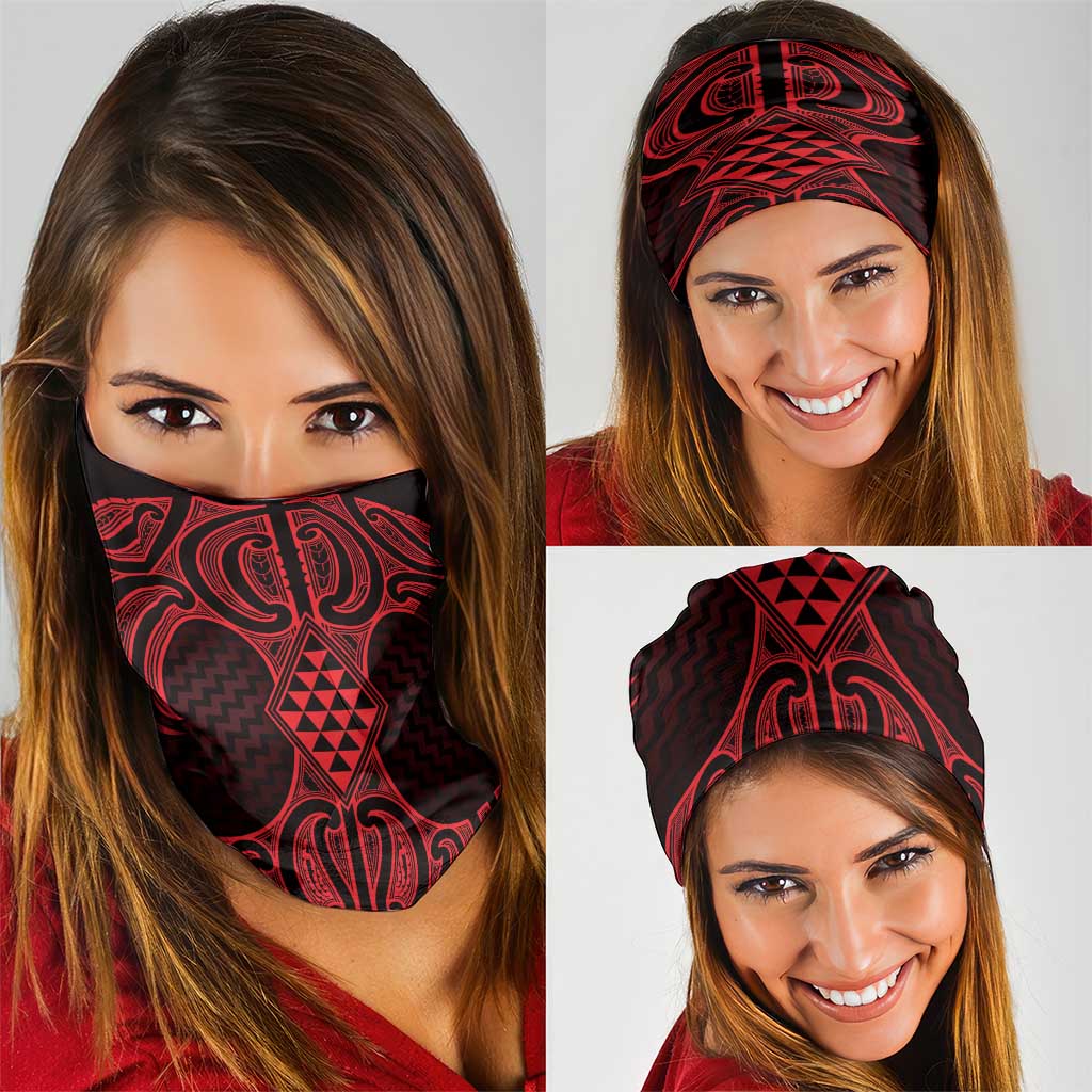 Whero Maori Ta Moko Poutama Art Neck Gaiter - Polynesian Pride