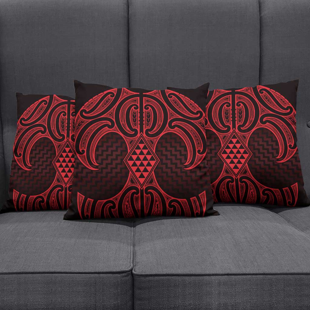 Whero Maori Ta Moko Poutama Art Pillow Cover - Polynesian Pride