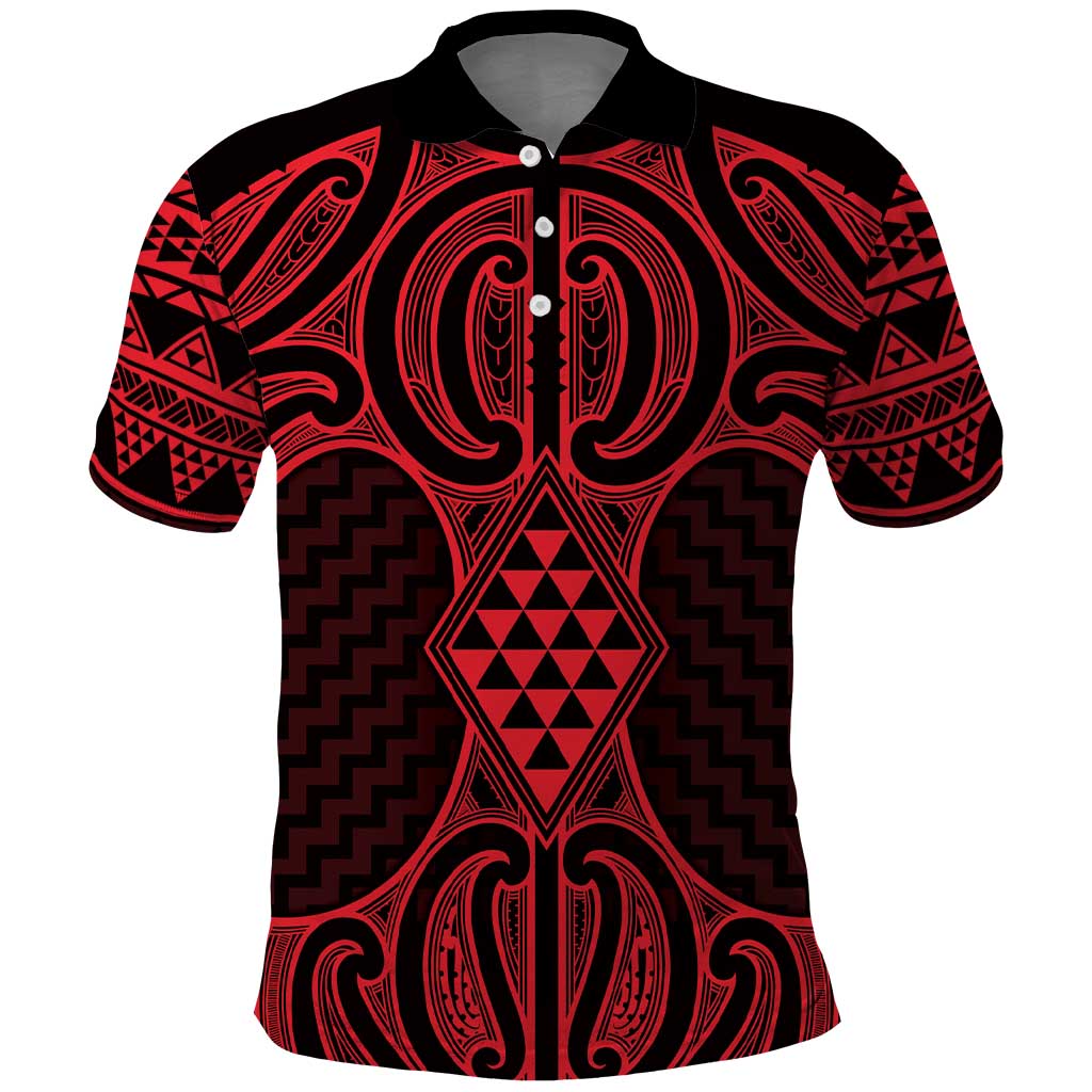 Whero Maori Ta Moko Poutama Art Polo Shirt