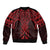 Whero Maori Ta Moko Poutama Art Sleeve Zip Bomber Jacket