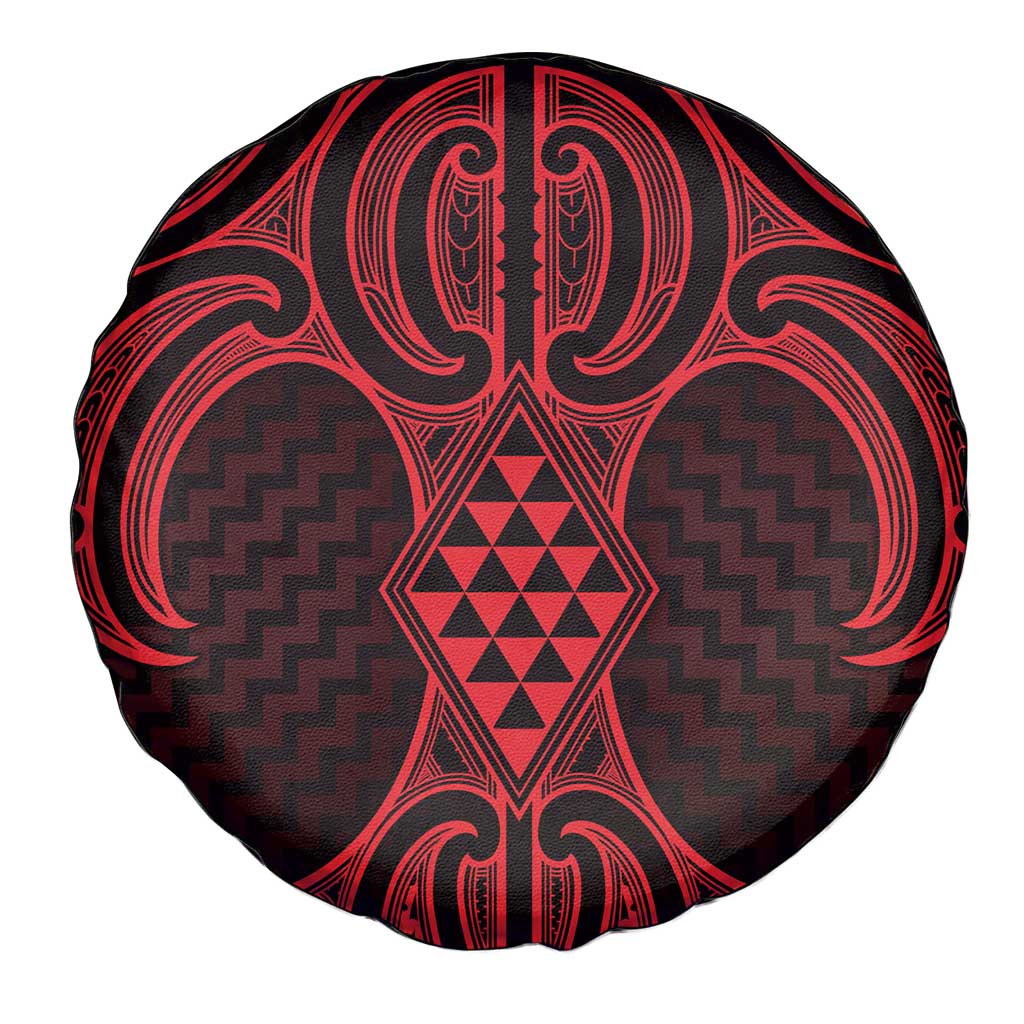 Whero Maori Ta Moko Poutama Art Spare Tire Cover