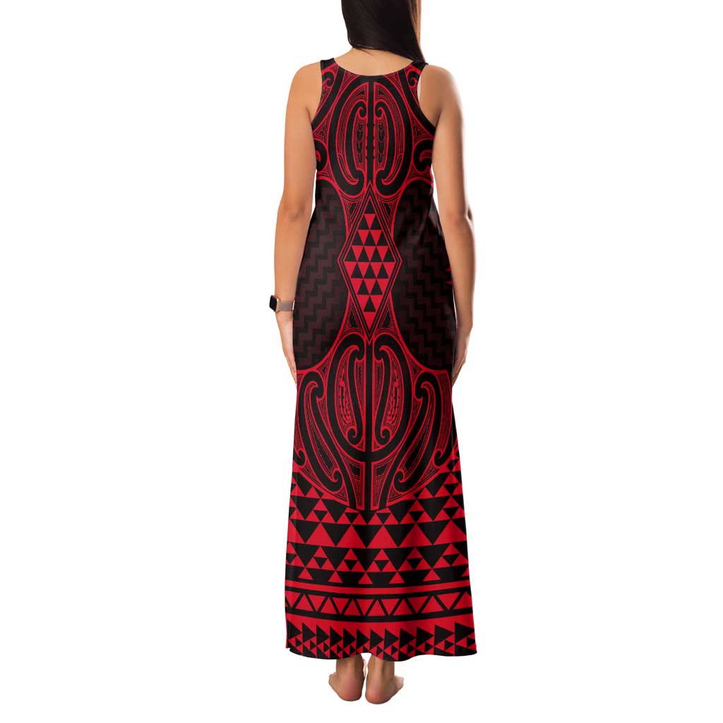 Whero Maori Ta Moko Poutama Art Tank Maxi Dress