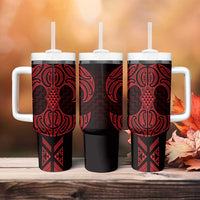 Whero Maori Ta Moko Poutama Art Tumbler With Handle