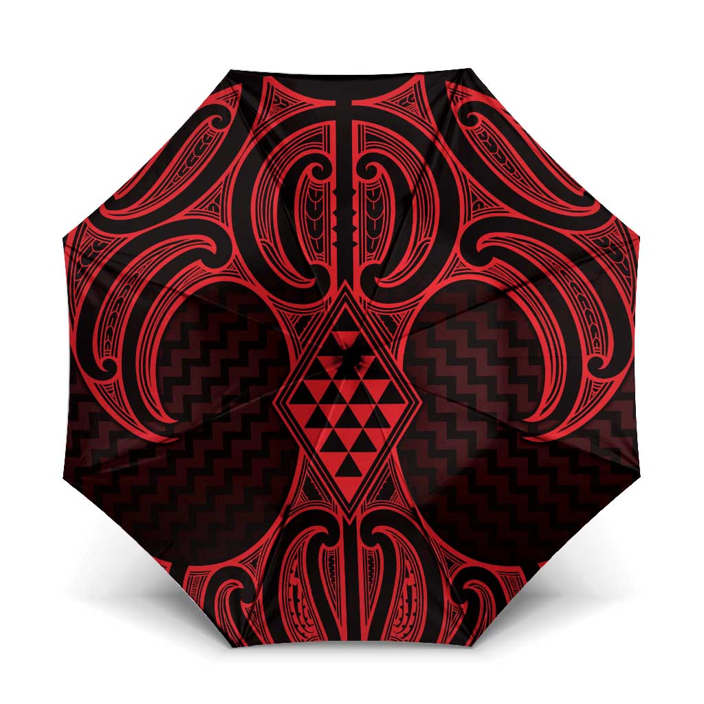Whero Maori Ta Moko Poutama Art Umbrella - Polynesian Pride