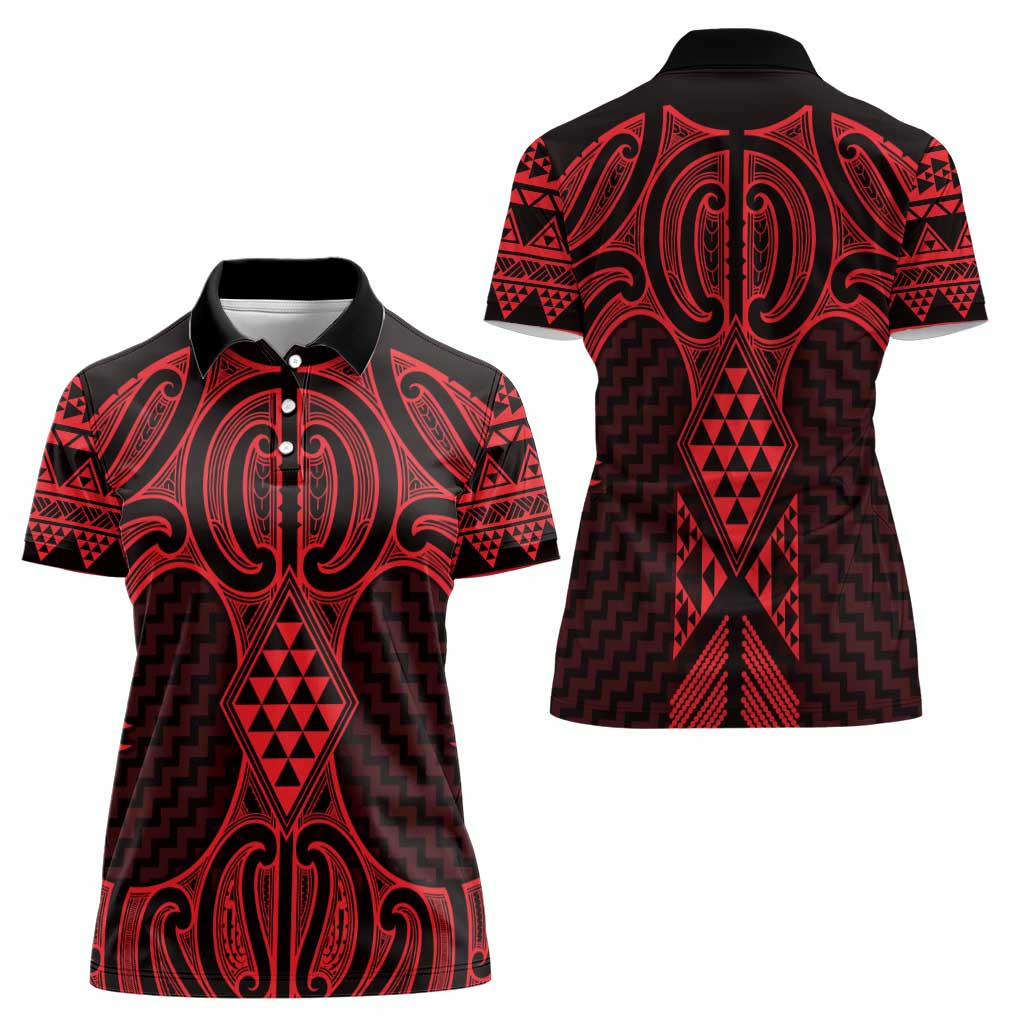 Whero Maori Ta Moko Poutama Art Women Polo Shirt