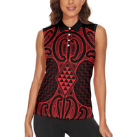 Whero Maori Ta Moko Poutama Art Women Sleeveless Polo Shirt
