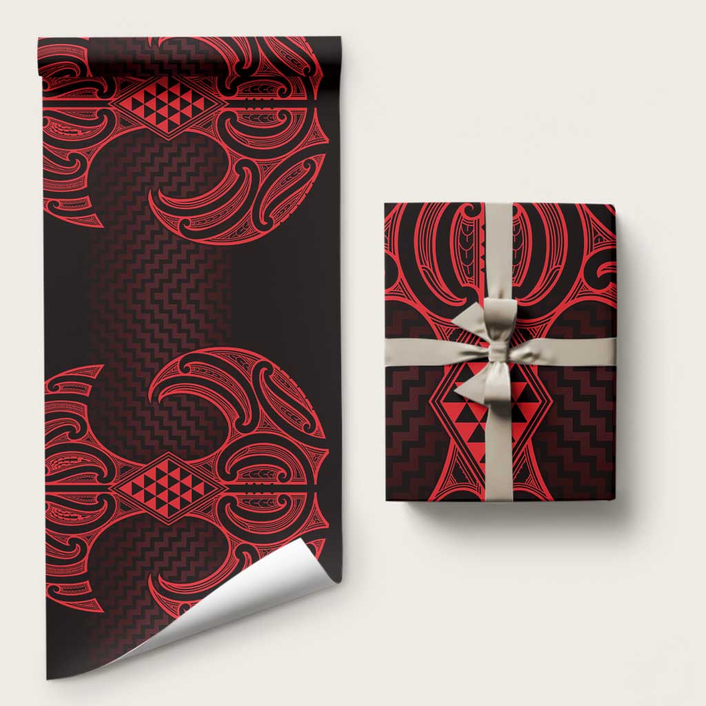 Whero Maori Ta Moko Poutama Art Wrapping Paper - Polynesian Pride