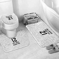 New Zealand Rangatira Custom Bathroom Set All White Niho Taniwha Maori Tribal - Polynesian Pride