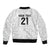 New Zealand Rangatira Custom Bomber Jacket All White Niho Taniwha Maori Tribal