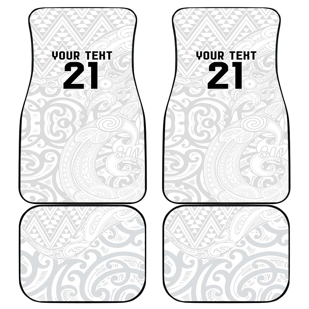 New Zealand Rangatira Custom Car Mats All White Niho Taniwha Maori Tribal