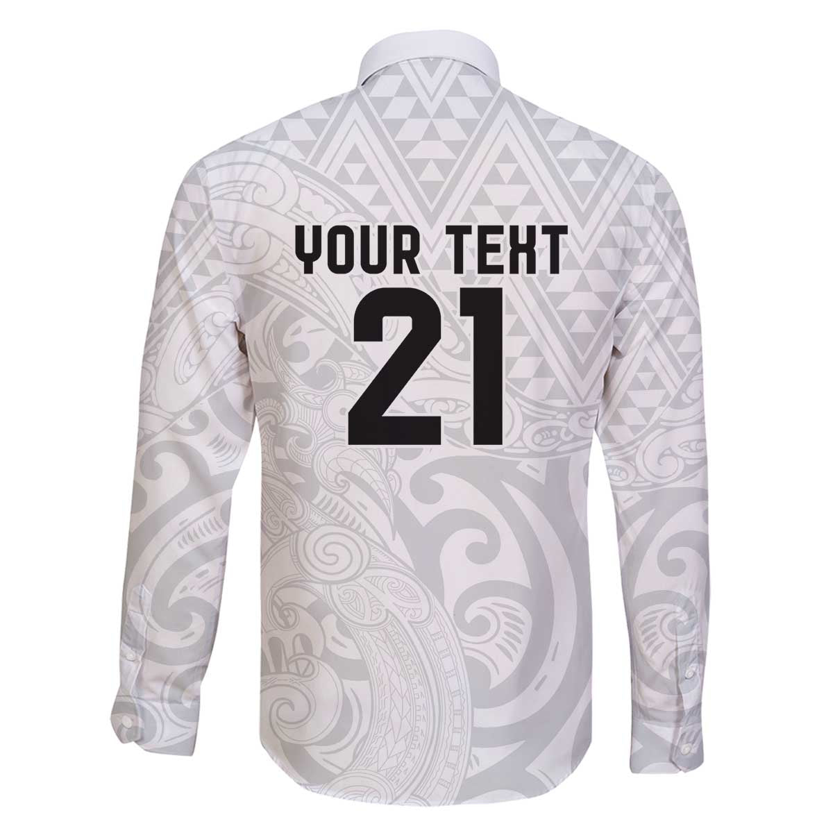 New Zealand Rangatira Custom Family Matching Off The Shoulder Long Sleeve Dress and Hawaiian Shirt All White Niho Taniwha Maori Tribal LT9 - Polynesian Pride