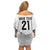 New Zealand Rangatira Custom Family Matching Off Shoulder Short Dress and Hawaiian Shirt All White Niho Taniwha Maori Tribal